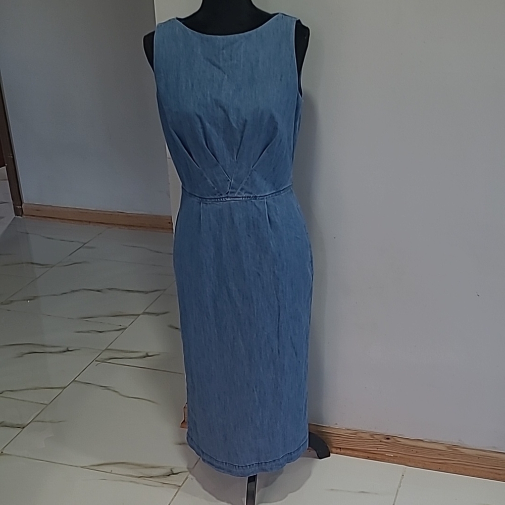 Elegant Blue Denim Dress